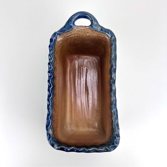 Salt of The Earth Stoneware Bakeware Pottery Guernsey Ohio Signed Blue Hearts - Picture 3 of 11